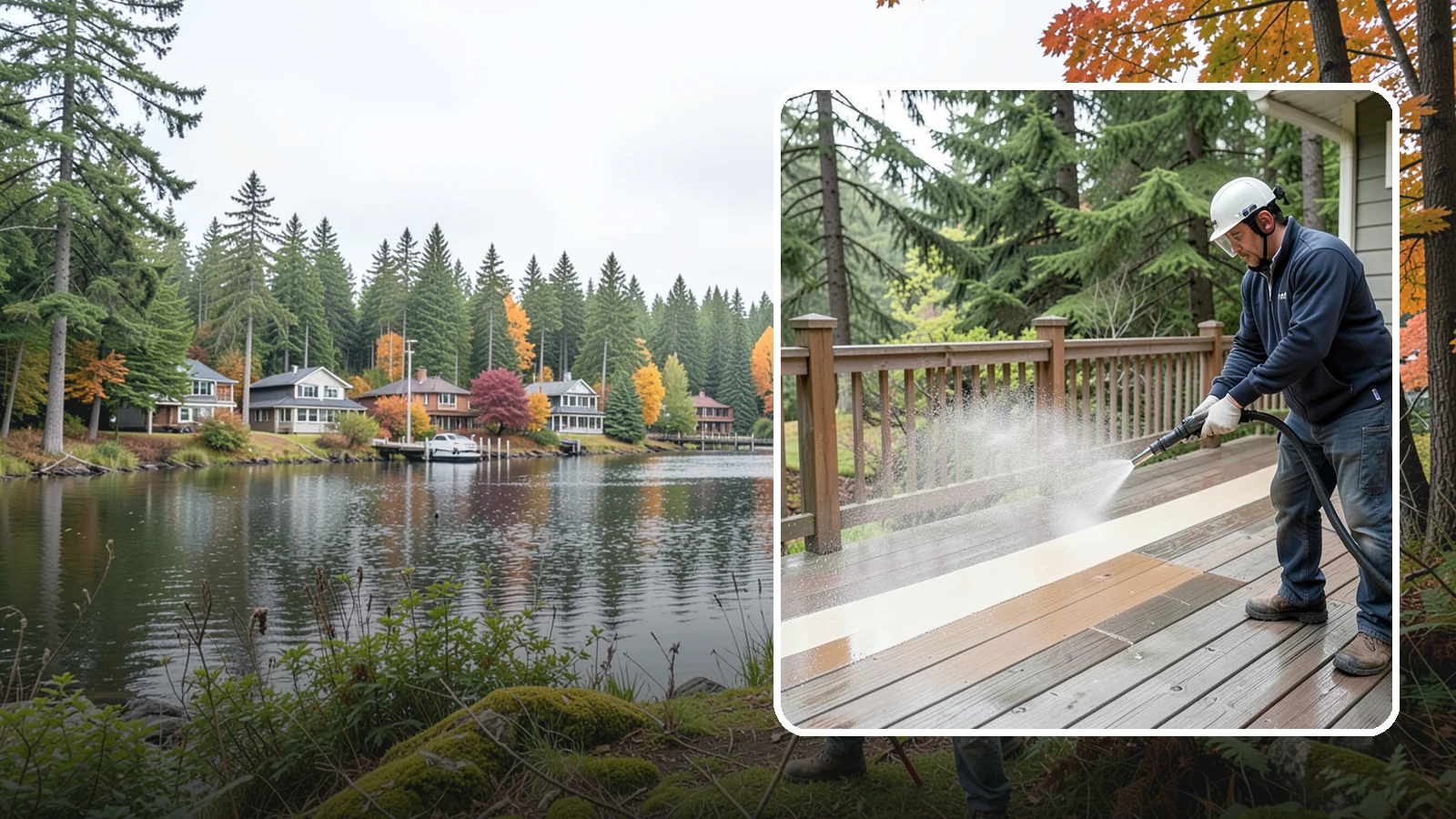 Deck Brightening in La Conner, Skagit County, WA - Apply a wood brightener that neutralizes cleaned decks and restores a bright, even PNW-ready tone.
