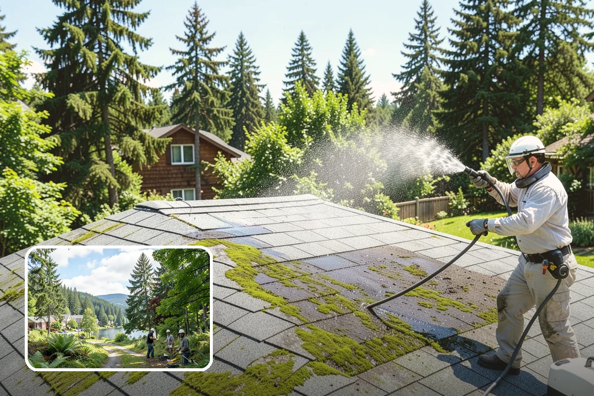 Deck Brightening in Lake Forest Park, King County, WA - Neutralizes the wood after cleaning