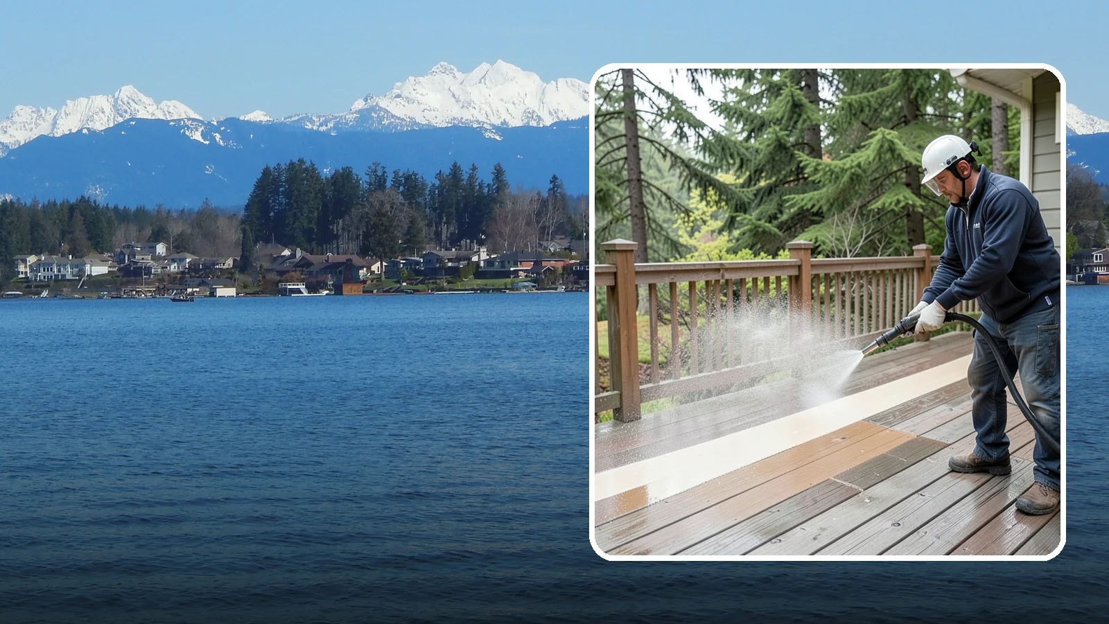 Deck Brightening in Lake Stevens, Snohomish County, WA - Apply a wood brightener that neutralizes cleaned decks and restores a bright, even PNW-ready tone.