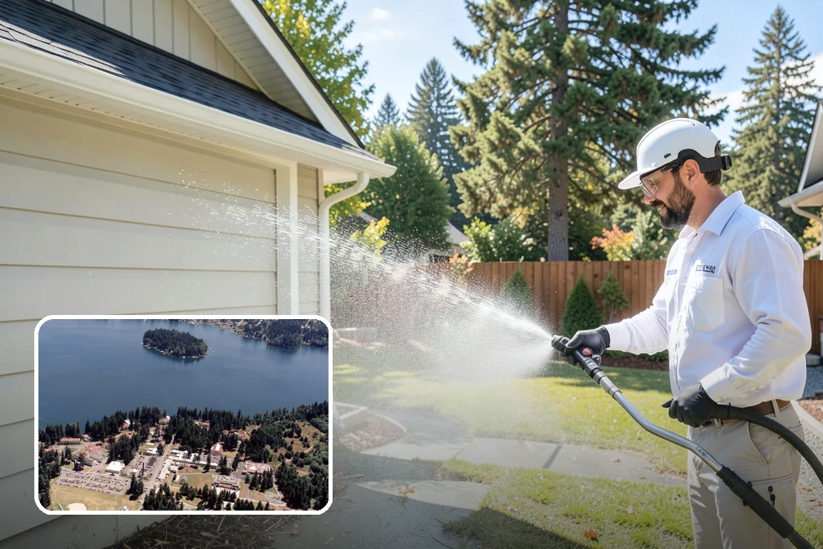Deck Brightening in Lakewood, Pierce County, WA - Neutralizes the wood after cleaning