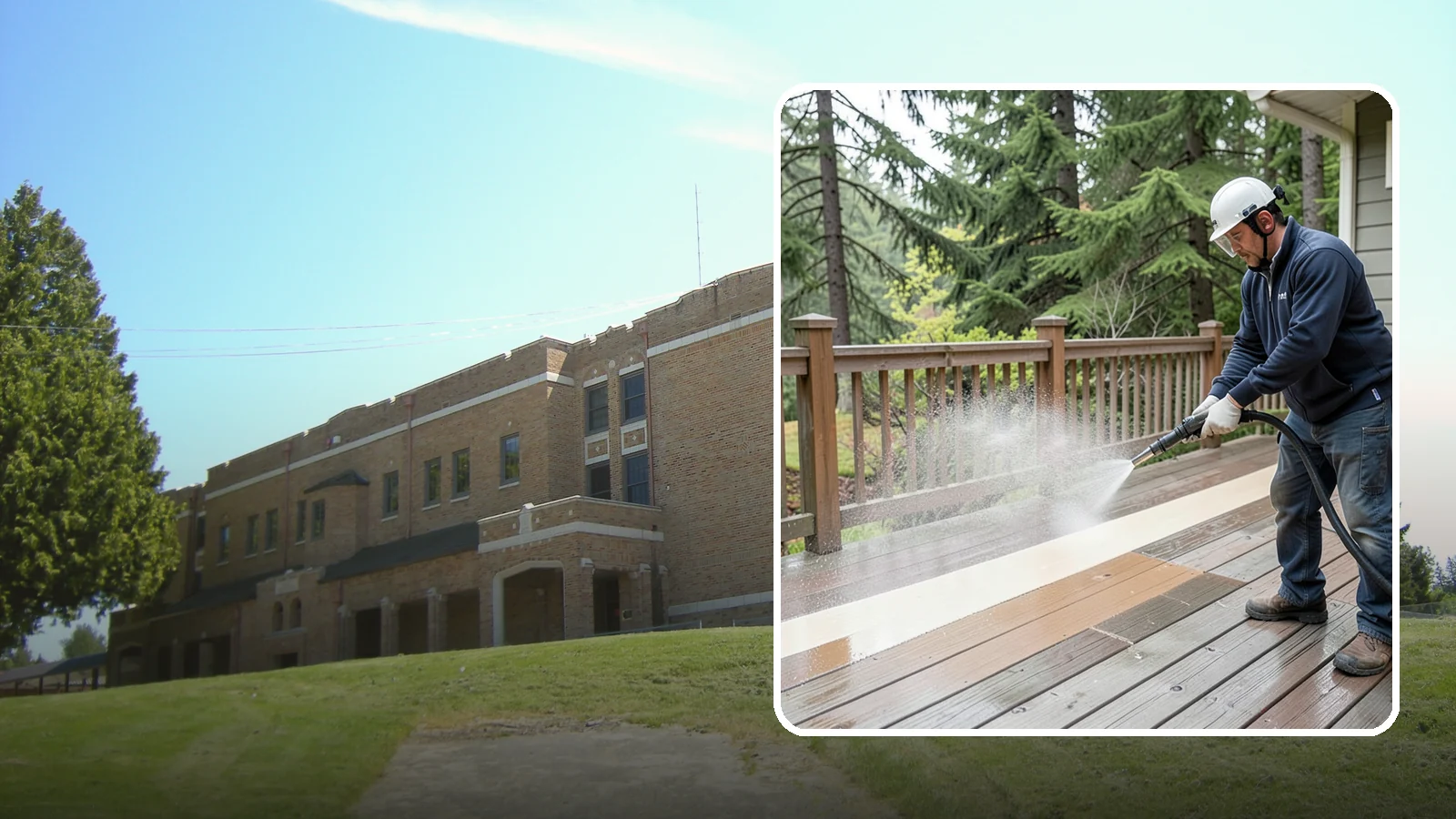 Deck Brightening in Maple Valley, King County, WA - Apply a wood brightener that neutralizes cleaned decks and restores a bright, even PNW-ready tone.