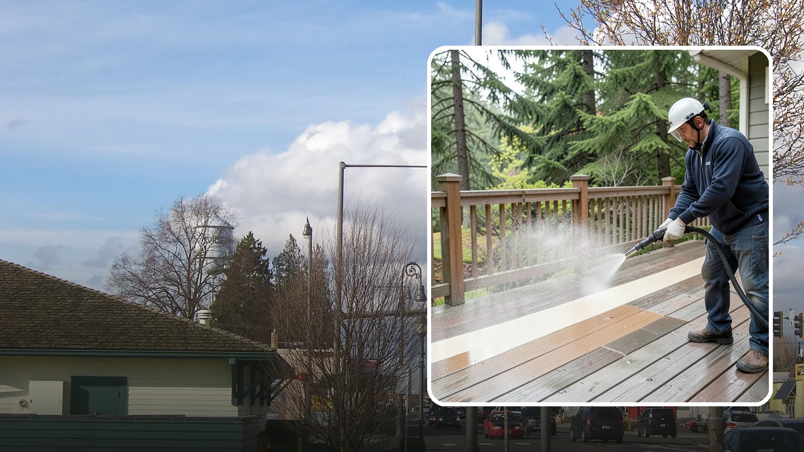 Deck Brightening in Marysville, Snohomish County, WA - Apply a wood brightener that neutralizes cleaned decks and restores a bright, even PNW-ready tone.