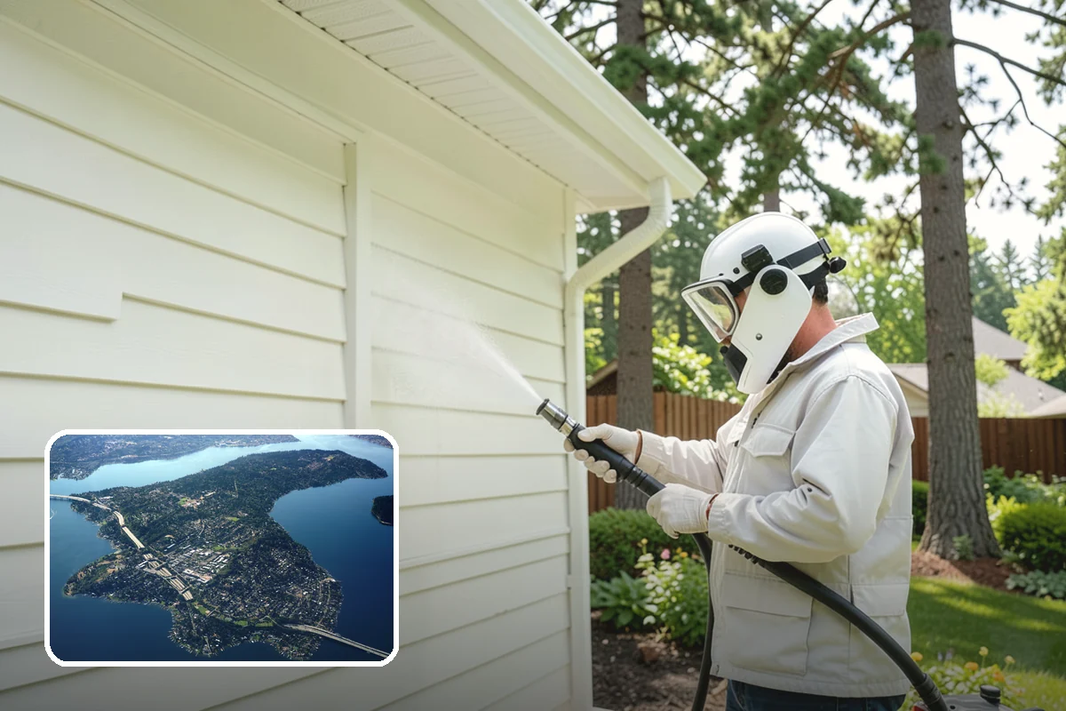 Deck Brightening in Mercer Island, King County, WA - Neutralizes the wood after cleaning