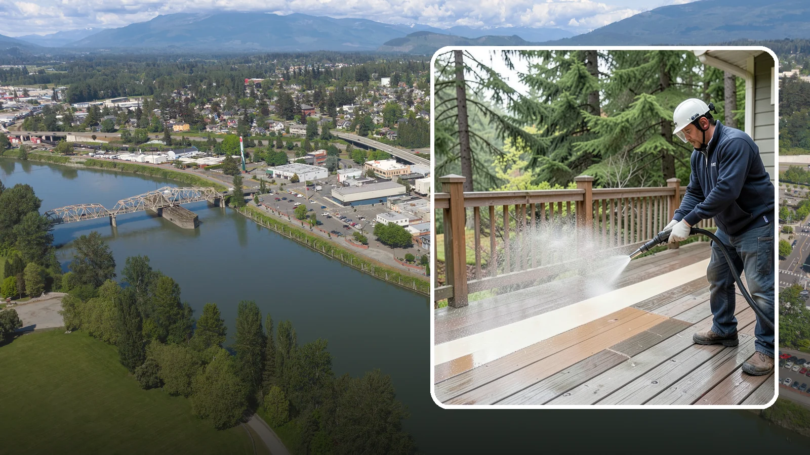 Deck Brightening in Mount Vernon, Skagit County, WA - Apply a wood brightener that neutralizes cleaned decks and restores a bright, even PNW-ready tone.