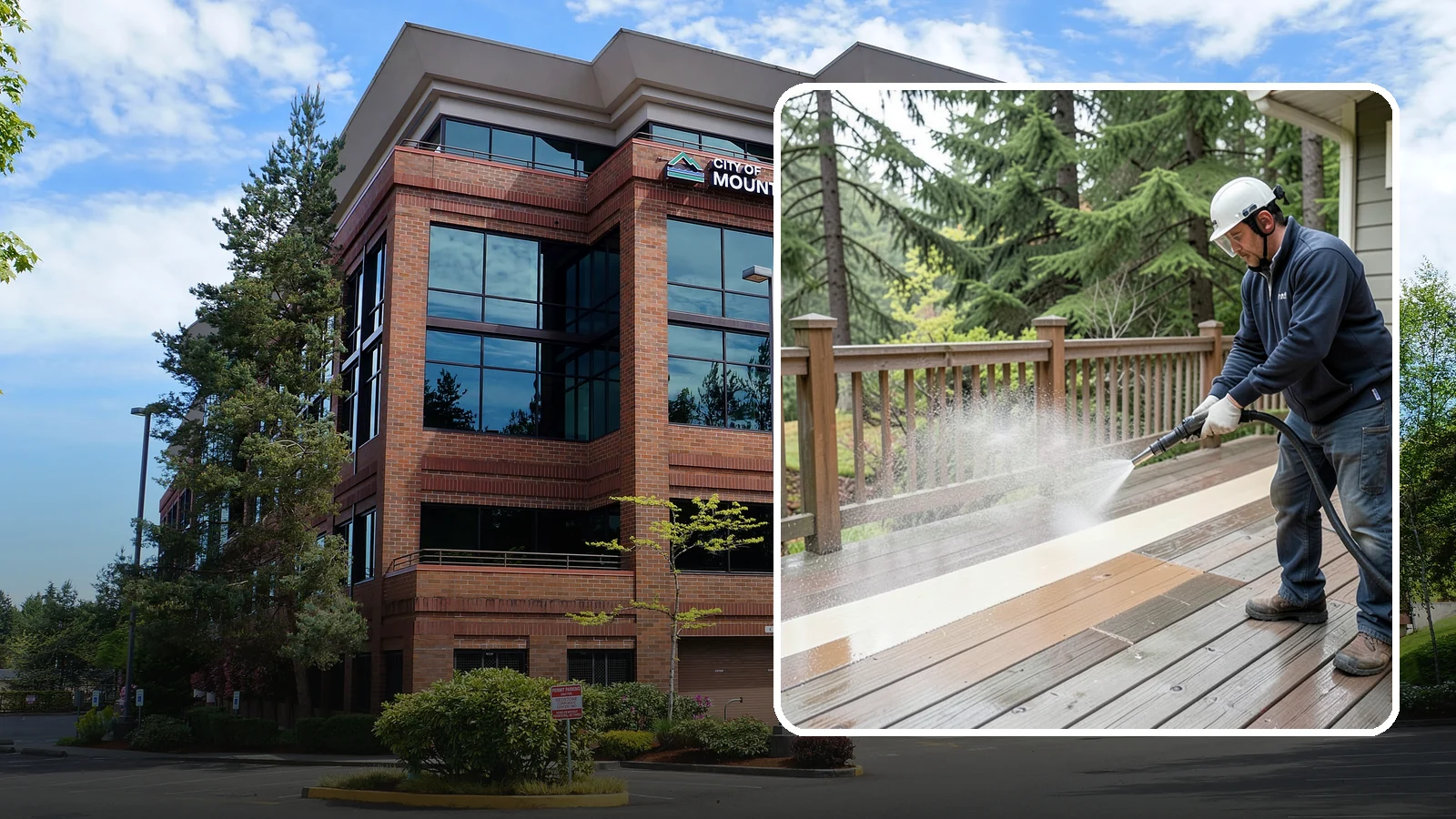 Deck Brightening in Mountlake Terrace, Snohomish County, WA - Apply a wood brightener that neutralizes cleaned decks and restores a bright, even PNW-ready tone.