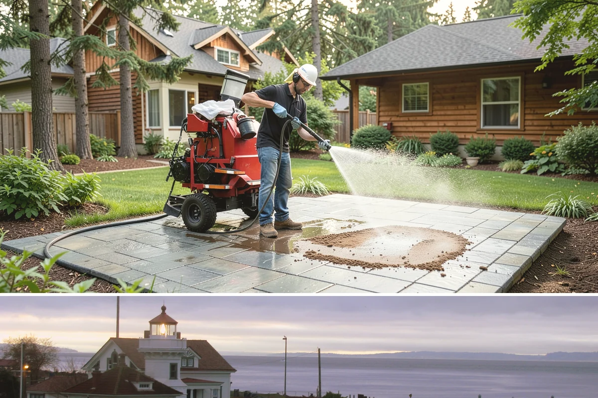 Deck Brightening in Mukilteo, Snohomish County, WA - Brighten decks right after cleaning in dry summer weather for the best color and cure.