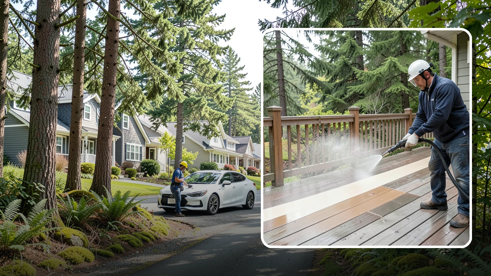 Deck Brightening in Normandy Park, King County, WA - Apply a wood brightener that neutralizes cleaned decks and restores a bright, even PNW-ready tone.