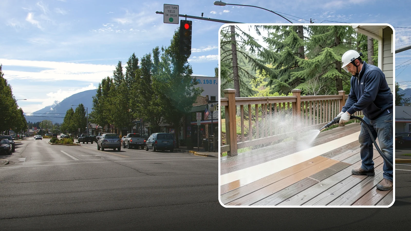 Deck Brightening in North Bend, King County, WA - Apply a wood brightener that neutralizes cleaned decks and restores a bright, even PNW-ready tone.