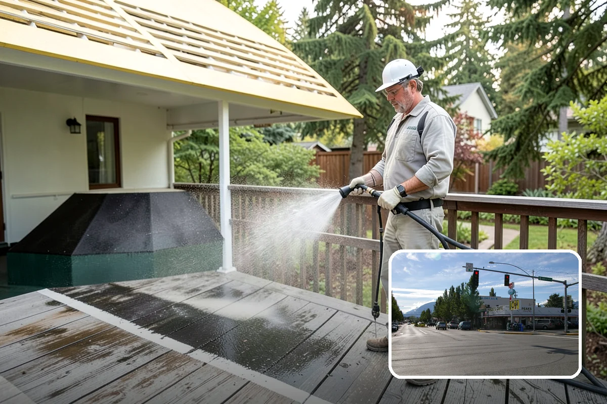 Deck Brightening in North Bend, King County, WA - Neutralizes the wood after cleaning