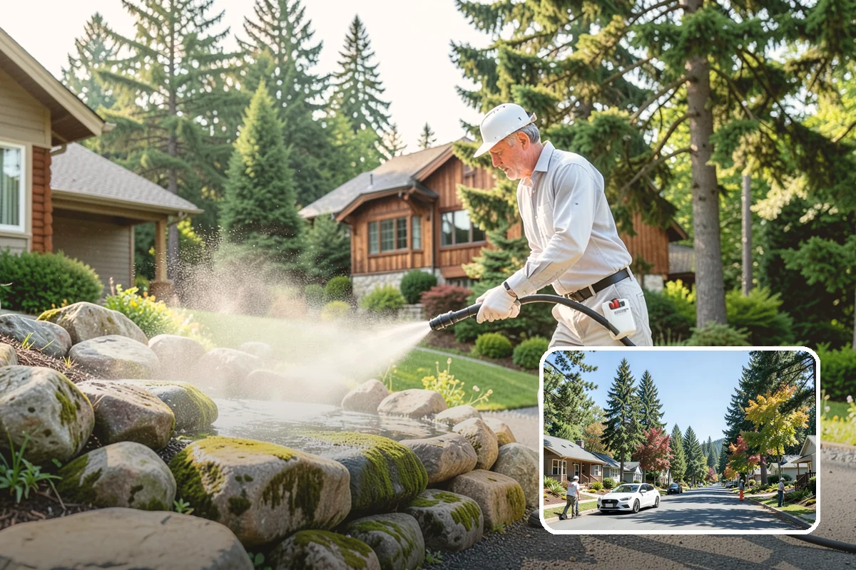 Deck Brightening in Orting, Pierce County, WA - Neutralizes the wood after cleaning