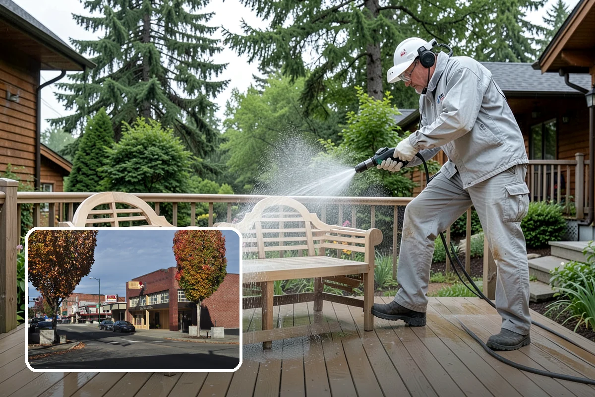 Deck Brightening in Puyallup, Pierce County, WA - Neutralizes the wood after cleaning