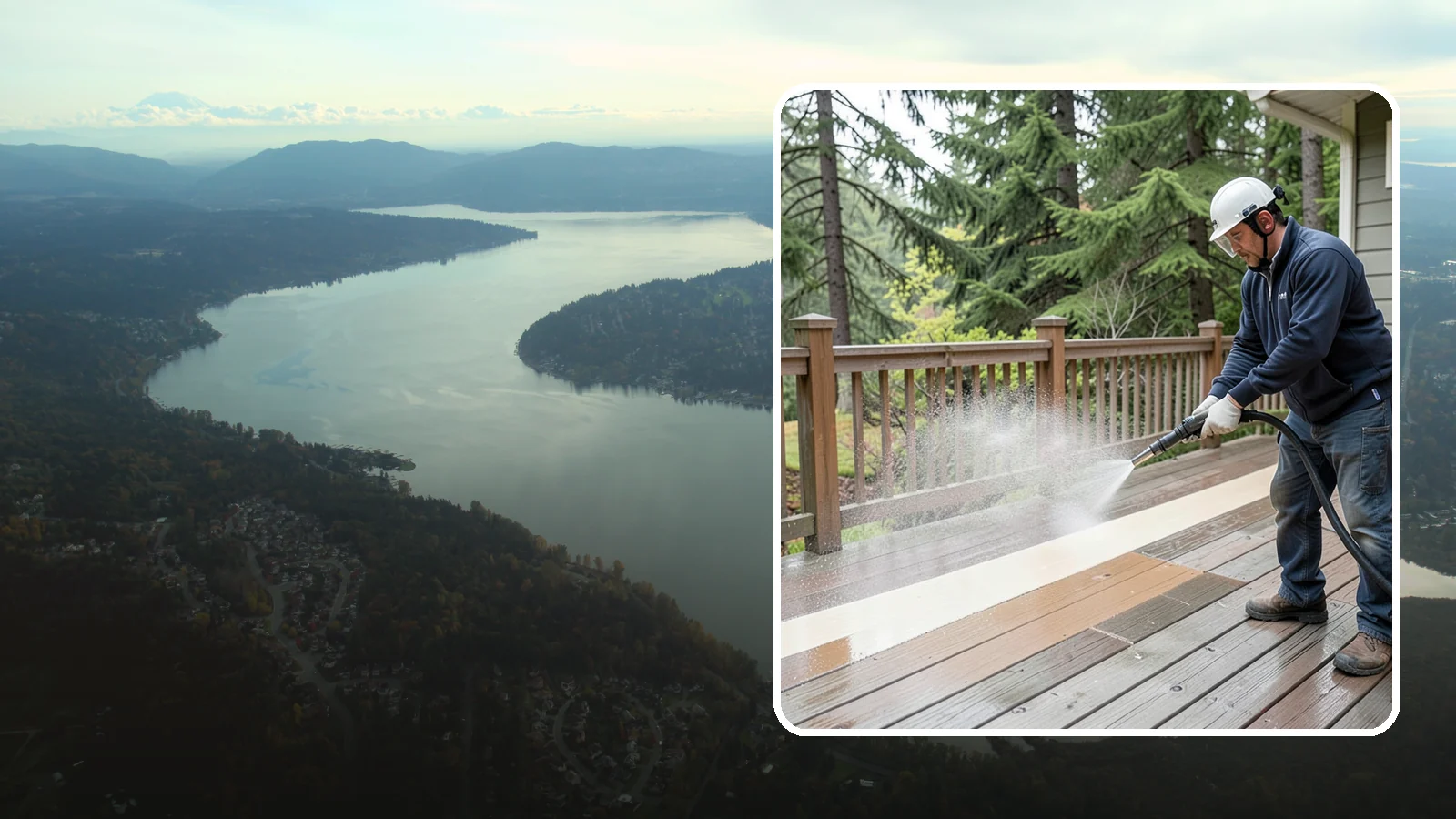 Deck Brightening in Sammamish, King County, WA - Apply a wood brightener that neutralizes cleaned decks and restores a bright, even PNW-ready tone.
