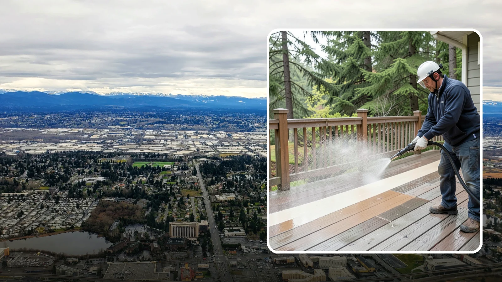 Deck Brightening in SeaTac, King County, WA - Apply a wood brightener that neutralizes cleaned decks and restores a bright, even PNW-ready tone.