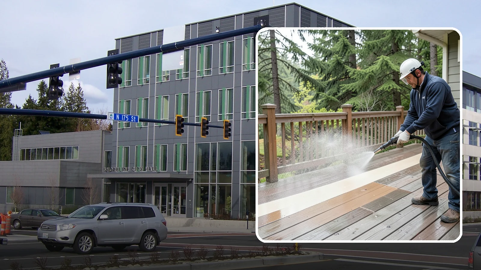 Deck Brightening in Shoreline, King County, WA - Apply a wood brightener that neutralizes cleaned decks and restores a bright, even PNW-ready tone.