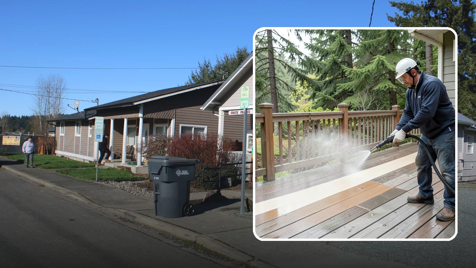 Deck Brightening in South Prairie, Pierce County, WA - Apply a wood brightener that neutralizes cleaned decks and restores a bright, even PNW-ready tone.