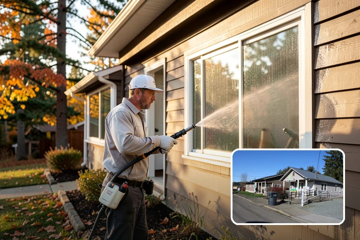 Deck Brightening in South Prairie, Pierce County, WA - Neutralizes the wood after cleaning
