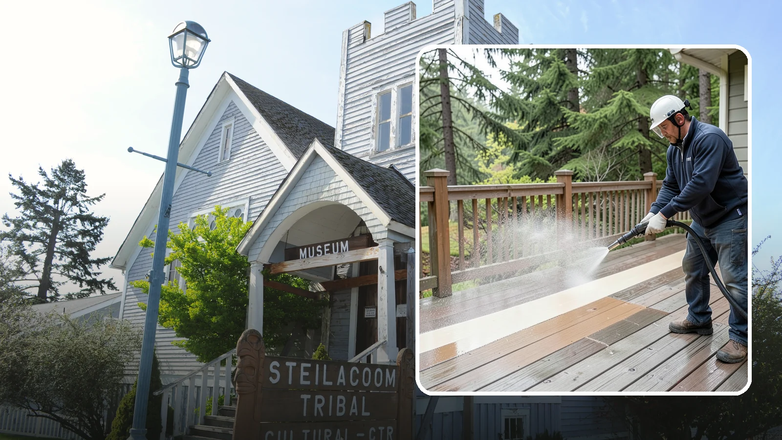 Deck Brightening in Steilacoom, Pierce County, WA - Apply a wood brightener that neutralizes cleaned decks and restores a bright, even PNW-ready tone.