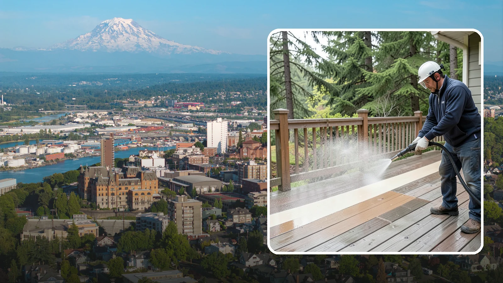 Deck Brightening in Tacoma, Pierce County, WA - Apply a wood brightener that neutralizes cleaned decks and restores a bright, even PNW-ready tone.