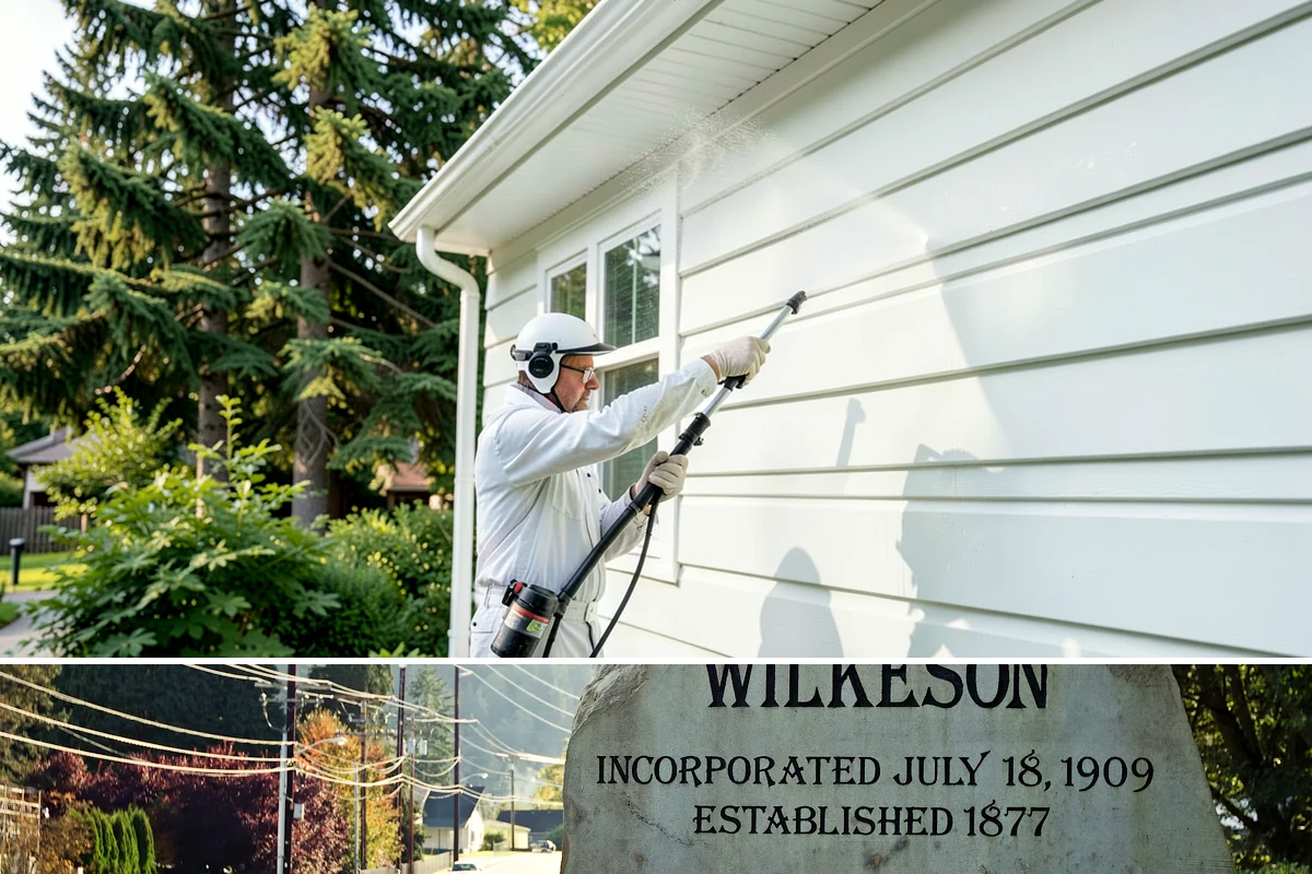 Deck Brightening in Wilkeson, Pierce County, WA - Brighten decks right after cleaning in dry summer weather for the best color and cure.