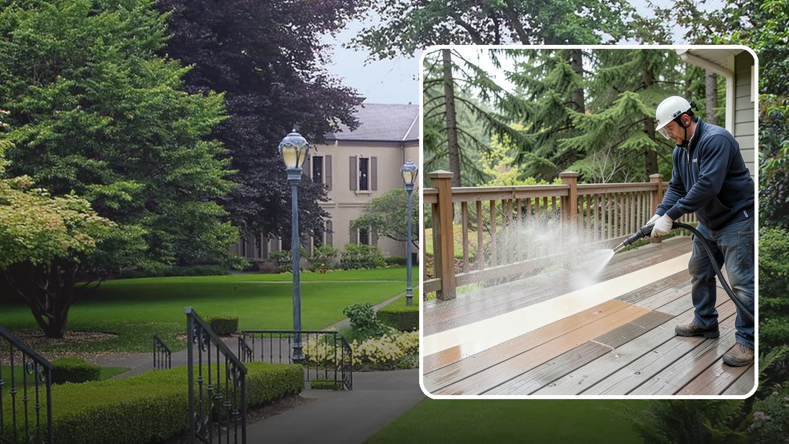 Deck Brightening in Woodinville, King County, WA - Apply a wood brightener that neutralizes cleaned decks and restores a bright, even PNW-ready tone.
