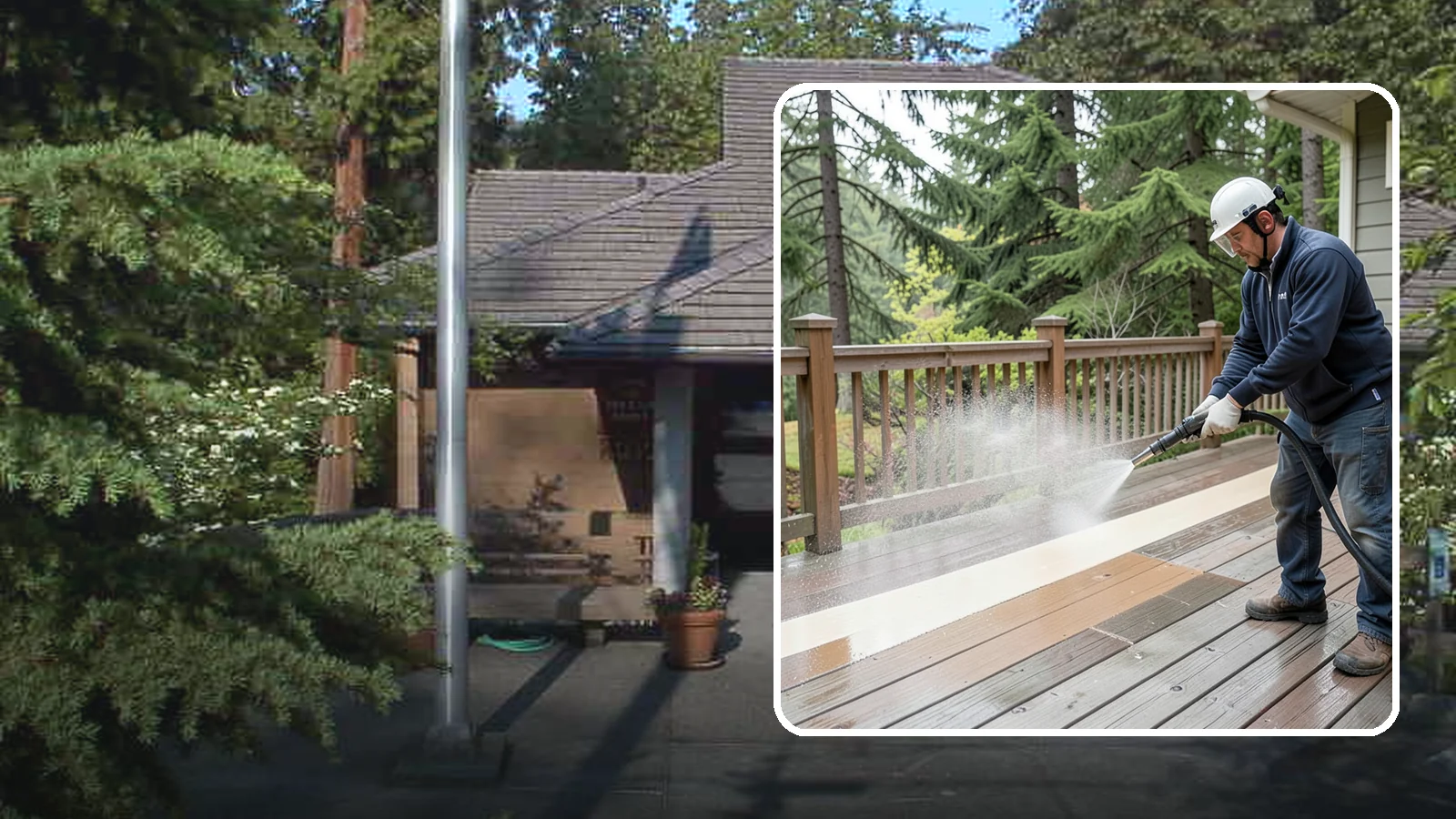 Deck Brightening in Yarrow Point, King County, WA - Apply a wood brightener that neutralizes cleaned decks and restores a bright, even PNW-ready tone.