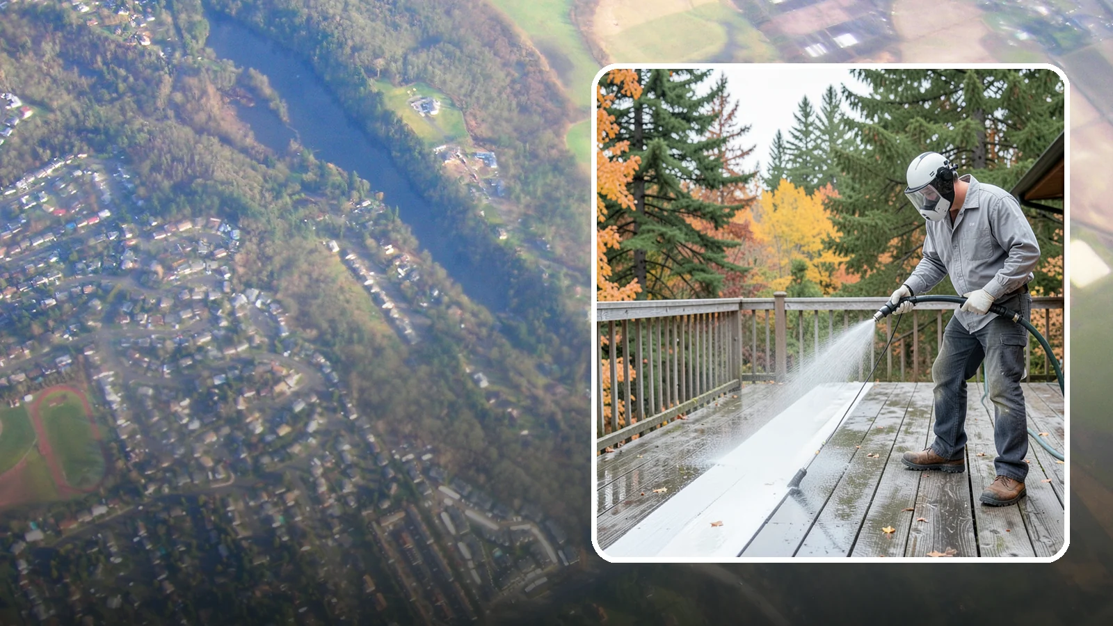 Deck Maintenance Cleaning in Algona, King County, WA - Keep a finished deck on a regular soft-wash schedule to hold off Northwest growth year over year.