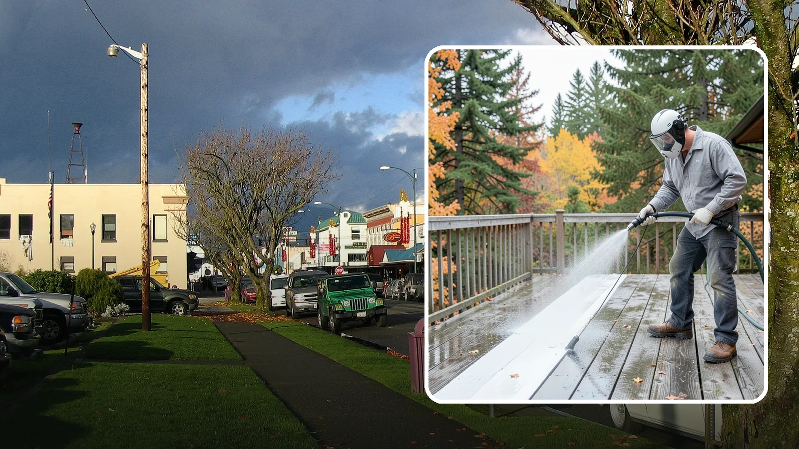 Deck Maintenance Cleaning in Arlington, Snohomish County, WA - Keep a finished deck on a regular soft-wash schedule to hold off Northwest growth year over year.