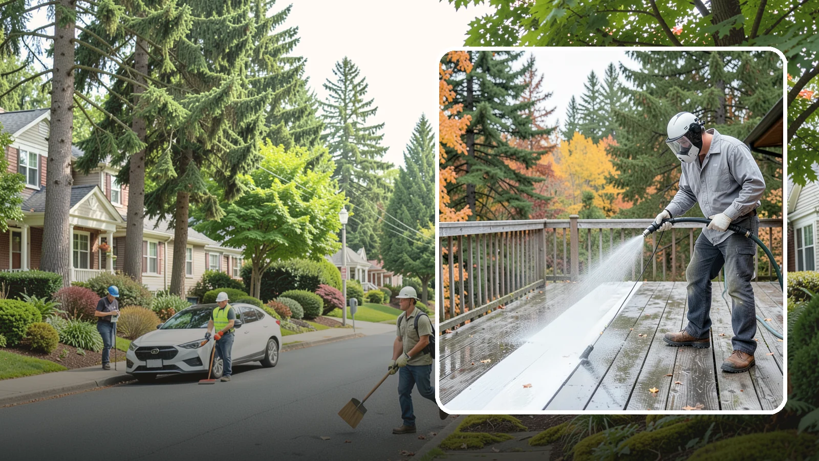 Deck Maintenance Cleaning in Beaux Arts Village, King County, WA - Keep a finished deck on a regular soft-wash schedule to hold off Northwest growth year over year.