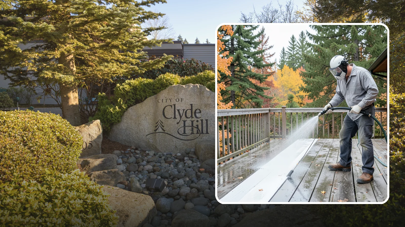 Deck Maintenance Cleaning in Clyde Hill, King County, WA - Keep a finished deck on a regular soft-wash schedule to hold off Northwest growth year over year.