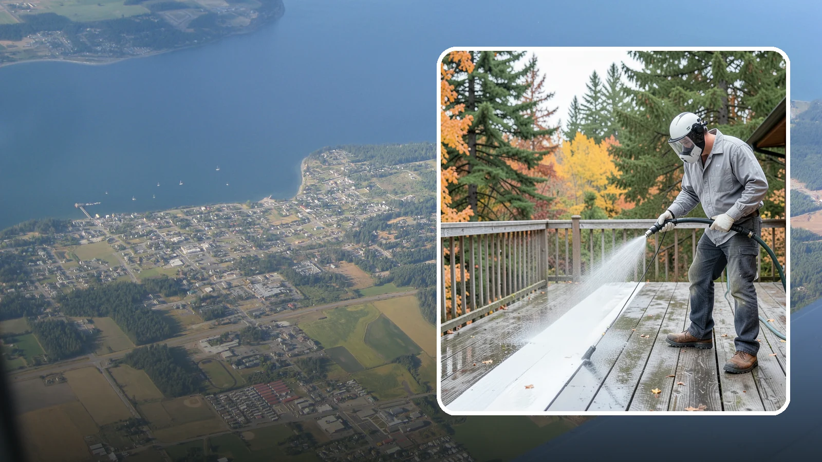 Deck Maintenance Cleaning in Coupeville, Island County, WA - Keep a finished deck on a regular soft-wash schedule to hold off Northwest growth year over year.