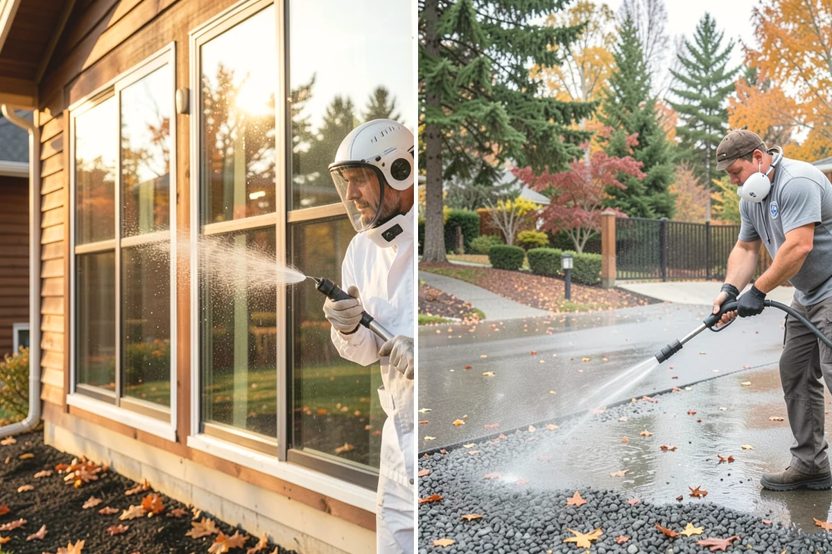 Deck Maintenance Cleaning in Covington, King County, WA - Clear the deck and rinse loose debris