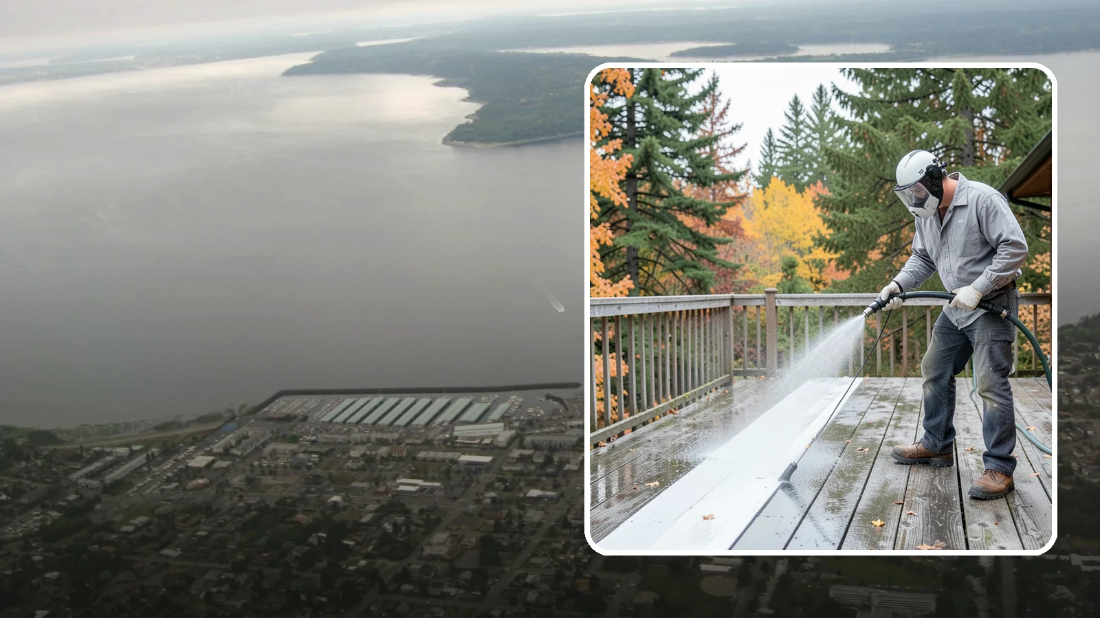 Deck Maintenance Cleaning in Des Moines, King County, WA - Keep a finished deck on a regular soft-wash schedule to hold off Northwest growth year over year.