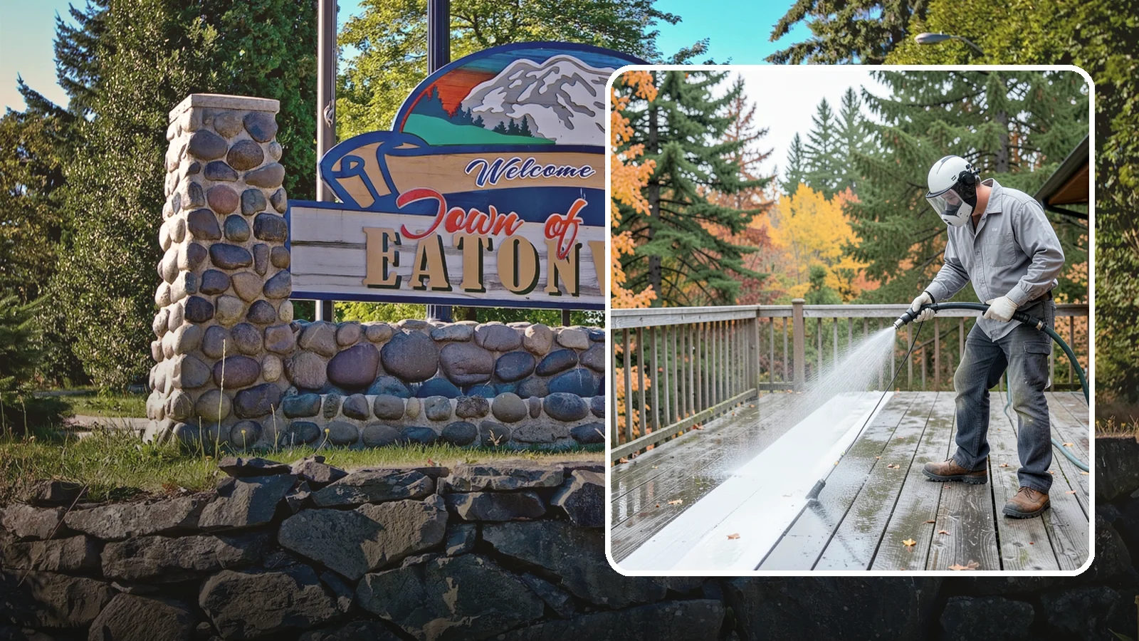 Deck Maintenance Cleaning in Eatonville, Pierce County, WA - Keep a finished deck on a regular soft-wash schedule to hold off Northwest growth year over year.