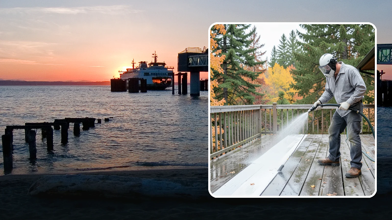 Deck Maintenance Cleaning in Edmonds, Snohomish County, WA - Keep a finished deck on a regular soft-wash schedule to hold off Northwest growth year over year.