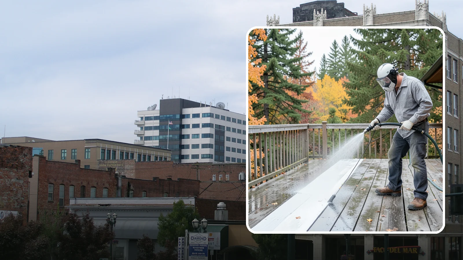 Deck Maintenance Cleaning in Everett, Snohomish County, WA - Keep a finished deck on a regular soft-wash schedule to hold off Northwest growth year over year.