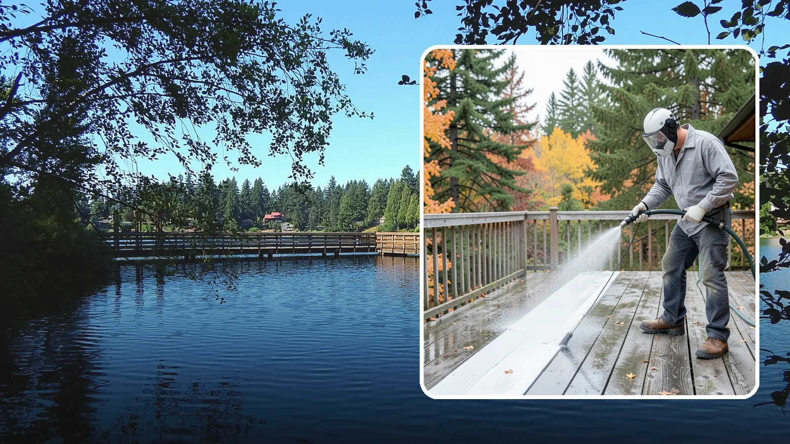 Deck Maintenance Cleaning in Federal Way, King County, WA - Keep a finished deck on a regular soft-wash schedule to hold off Northwest growth year over year.