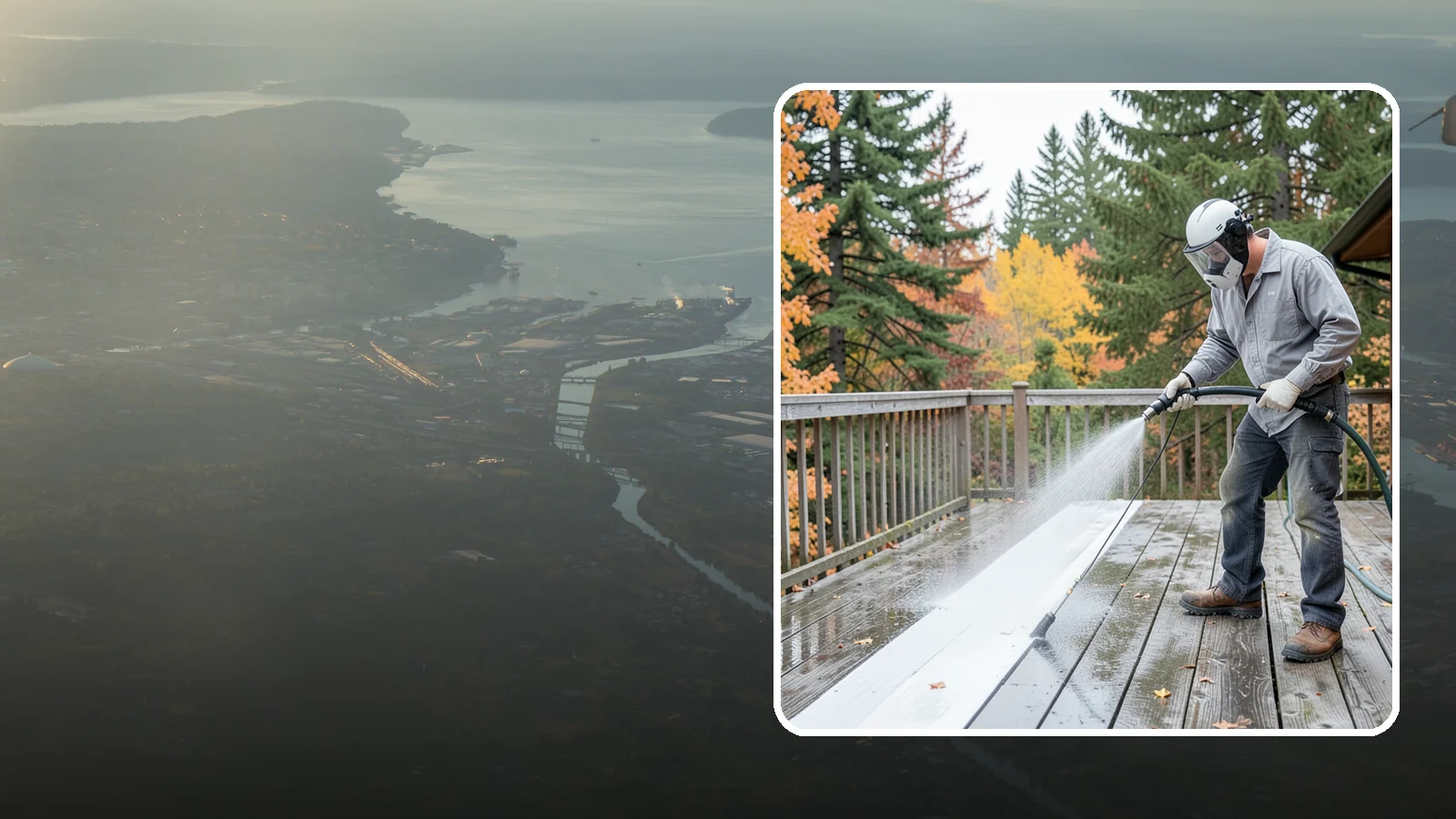 Deck Maintenance Cleaning in Fife, Pierce County, WA - Keep a finished deck on a regular soft-wash schedule to hold off Northwest growth year over year.