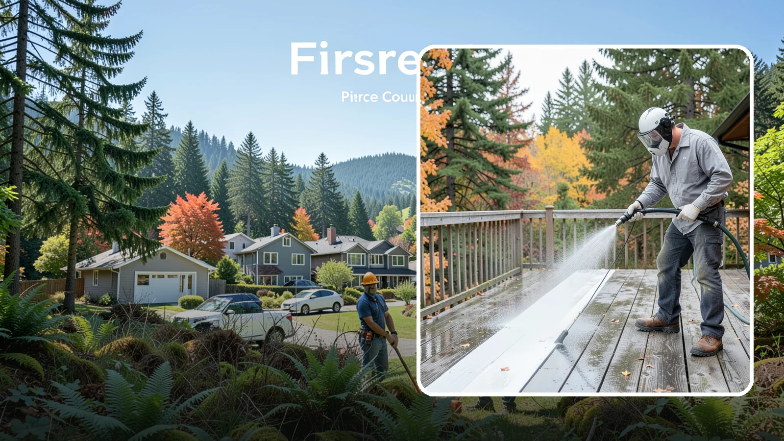 Deck Maintenance Cleaning in Fircrest, Pierce County, WA - Keep a finished deck on a regular soft-wash schedule to hold off Northwest growth year over year.