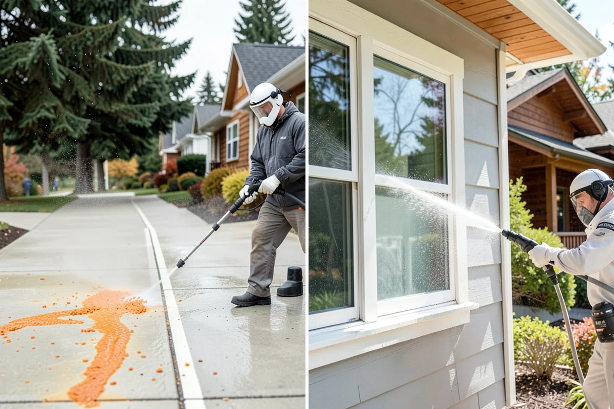 Deck Maintenance Cleaning in Gig Harbor, Pierce County, WA - Clear the deck and rinse loose debris