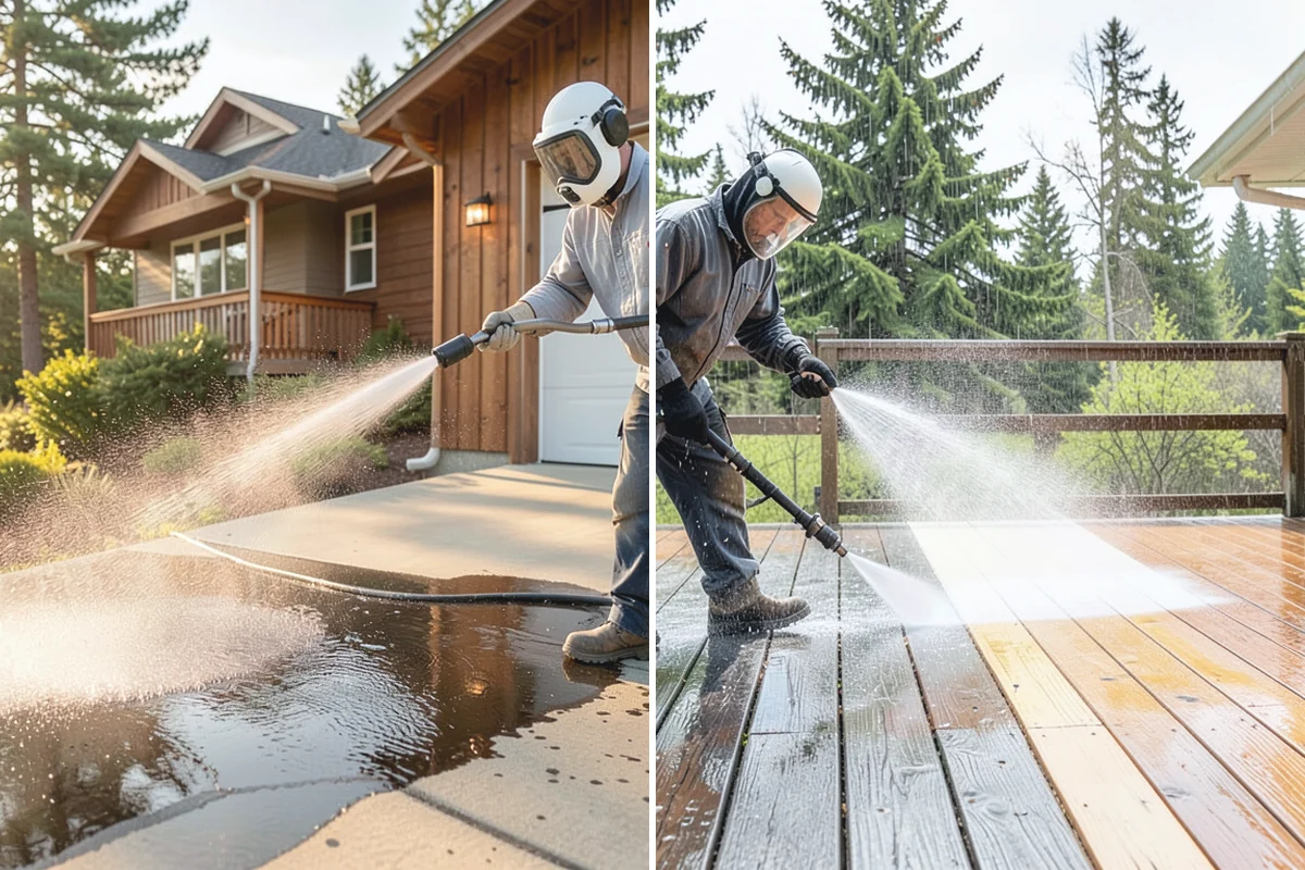 Deck Maintenance Cleaning in Gold Bar, Snohomish County, WA - Clear the deck and rinse loose debris