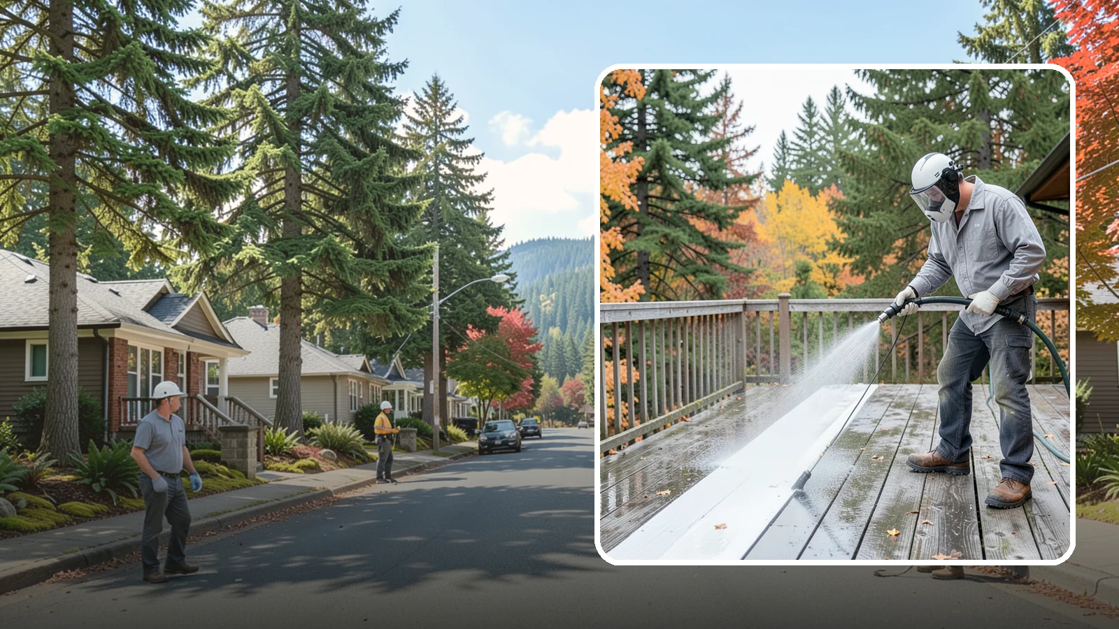 Deck Maintenance Cleaning in Hunts Point, King County, WA - Keep a finished deck on a regular soft-wash schedule to hold off Northwest growth year over year.