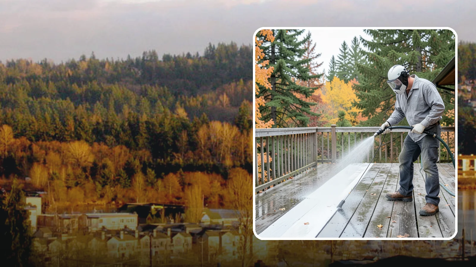 Deck Maintenance Cleaning in Kenmore, King County, WA - Keep a finished deck on a regular soft-wash schedule to hold off Northwest growth year over year.