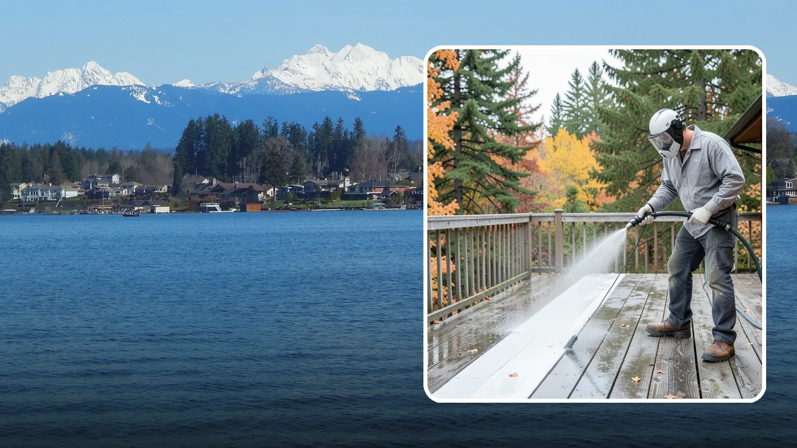 Deck Maintenance Cleaning in Lake Stevens, Snohomish County, WA - Keep a finished deck on a regular soft-wash schedule to hold off Northwest growth year over year.