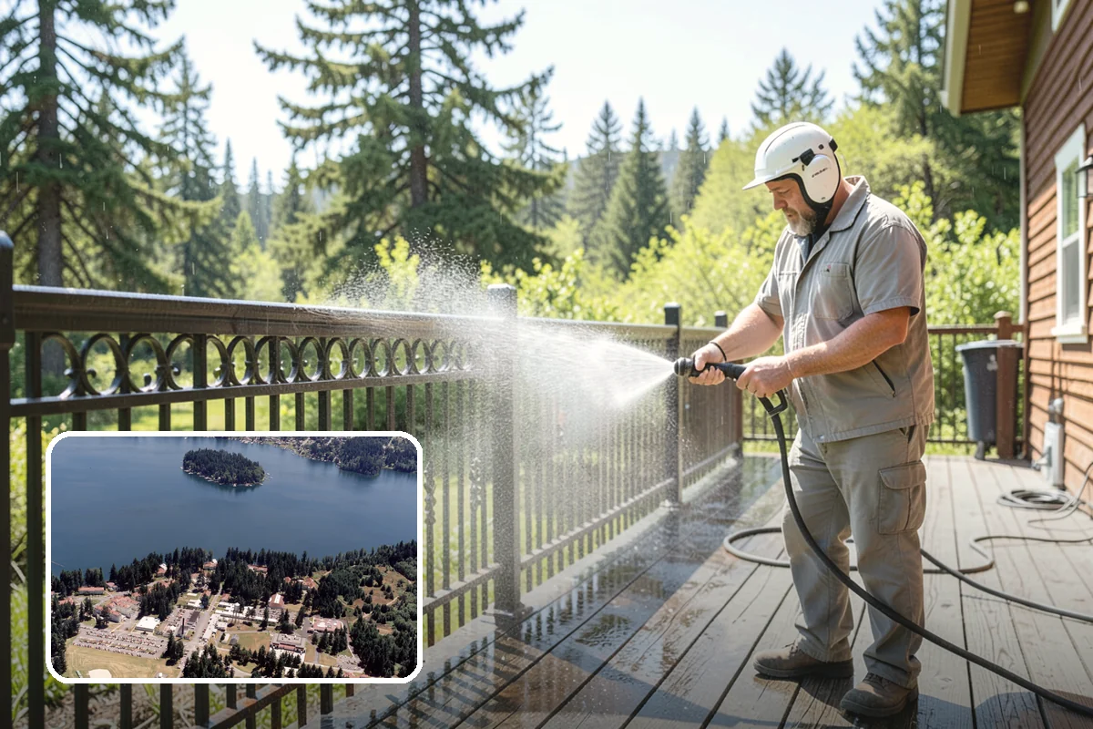 Deck Maintenance Cleaning in Lakewood, Pierce County, WA - Keeps light growth and grime in check