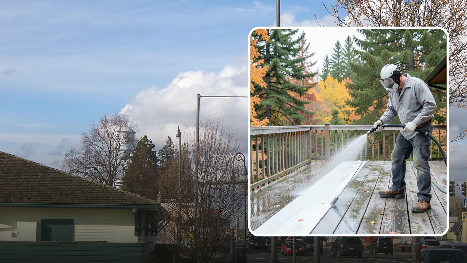 Deck Maintenance Cleaning in Marysville, Snohomish County, WA - Keep a finished deck on a regular soft-wash schedule to hold off Northwest growth year over year.