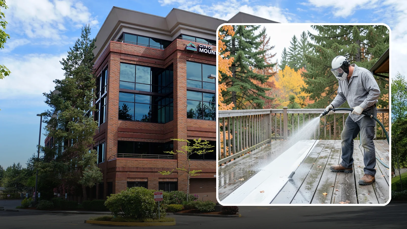 Deck Maintenance Cleaning in Mountlake Terrace, Snohomish County, WA - Keep a finished deck on a regular soft-wash schedule to hold off Northwest growth year over year.