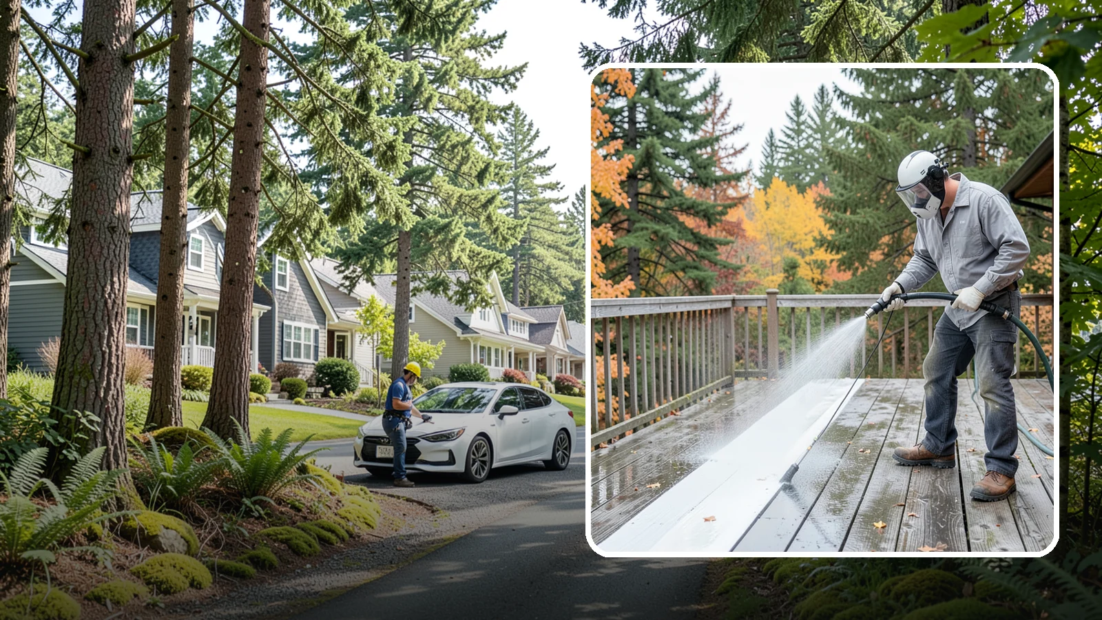 Deck Maintenance Cleaning in Normandy Park, King County, WA - Keep a finished deck on a regular soft-wash schedule to hold off Northwest growth year over year.
