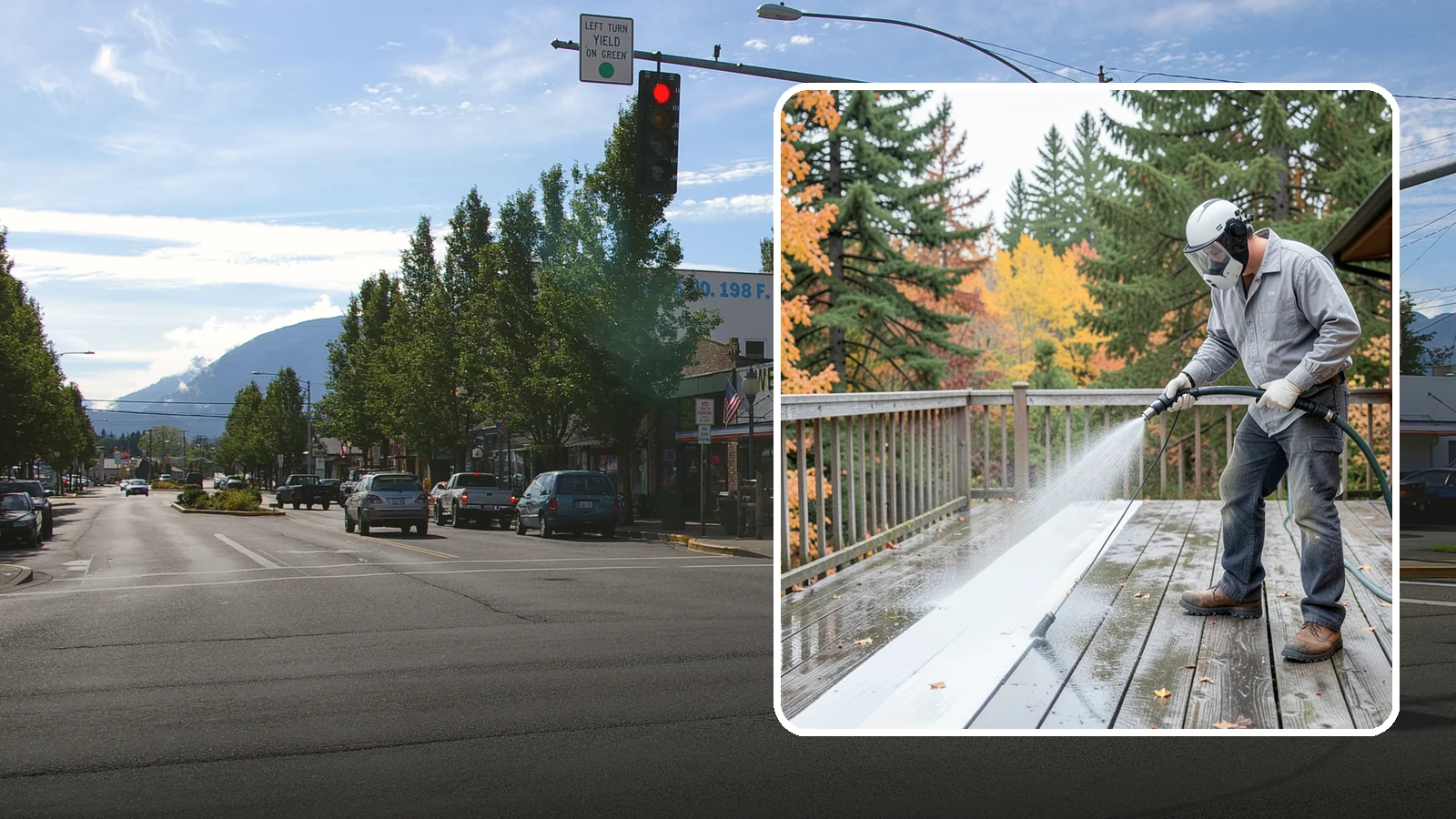 Deck Maintenance Cleaning in North Bend, King County, WA - Keep a finished deck on a regular soft-wash schedule to hold off Northwest growth year over year.