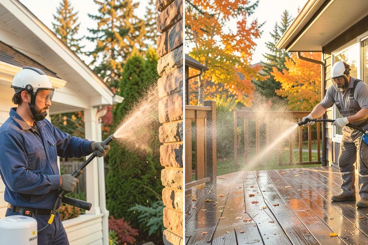 Deck Maintenance Cleaning in Orting, Pierce County, WA - Clear the deck and rinse loose debris