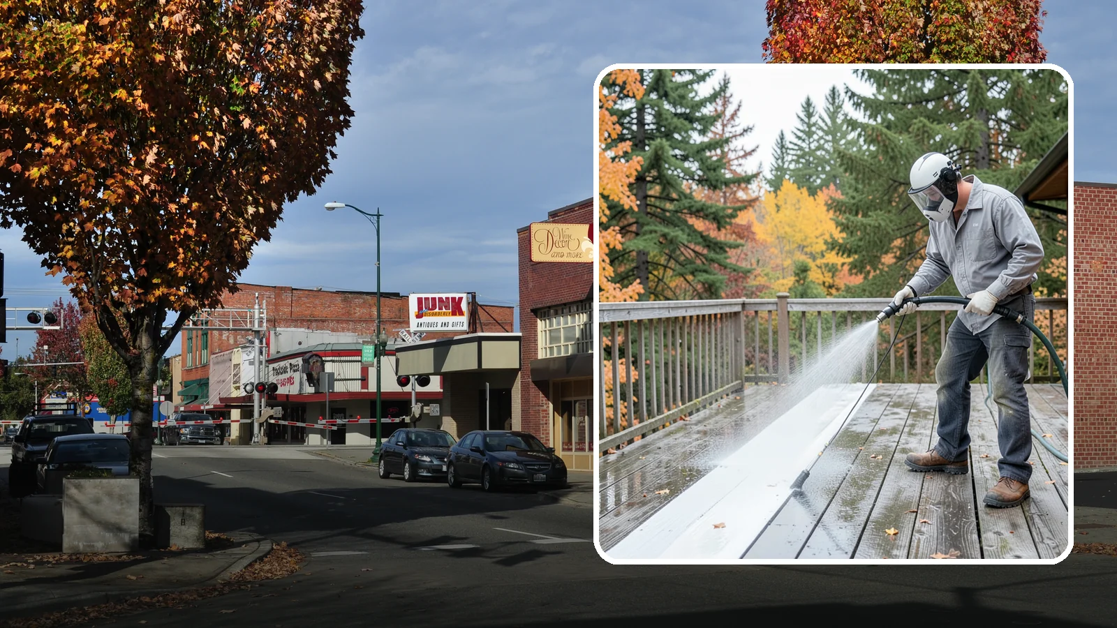 Deck Maintenance Cleaning in Puyallup, Pierce County, WA - Keep a finished deck on a regular soft-wash schedule to hold off Northwest growth year over year.